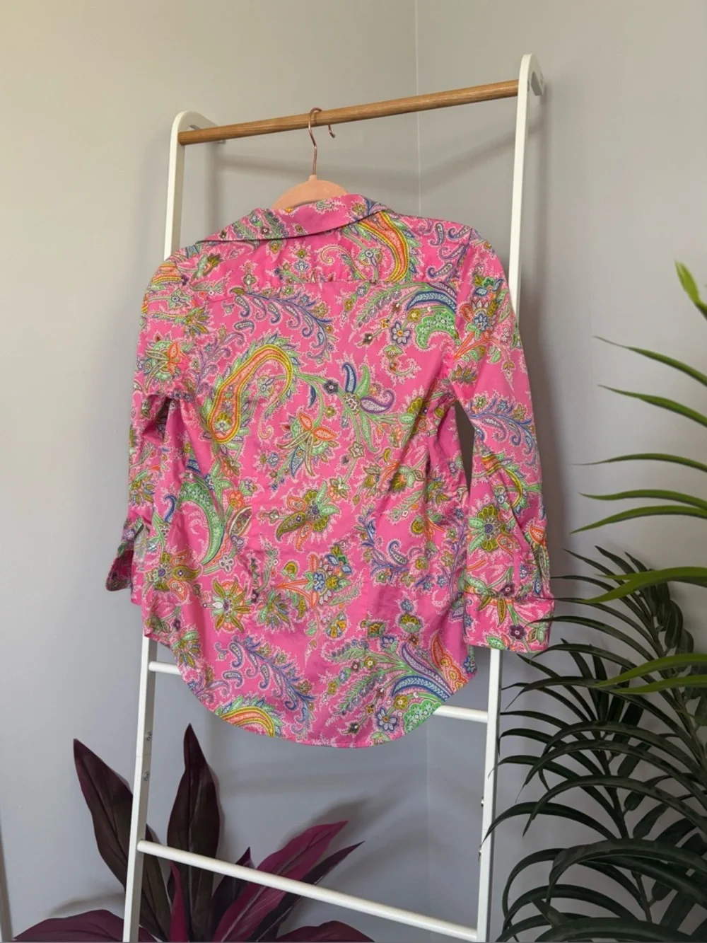 Ralph Lauren Pink Paisley Button-Down Shirt - Picture 8 of 13